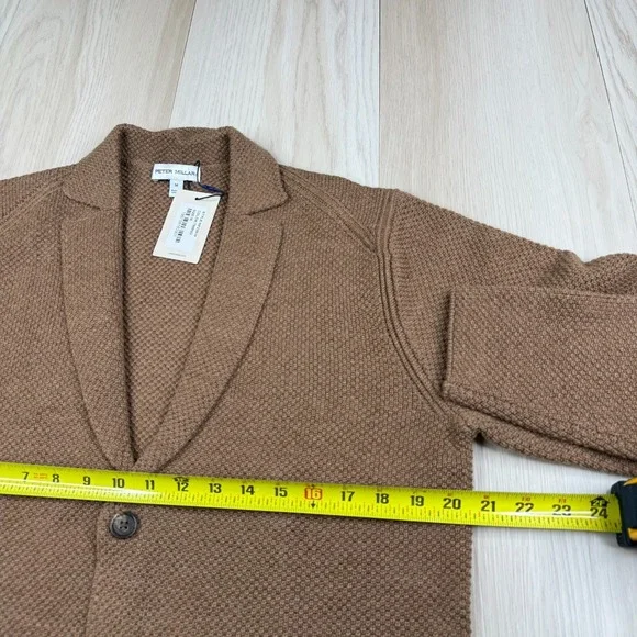 NWT Peter Millar Mens Turbinado Brown Anderson Cardigan Sweater Size Medium - Picture 7 of 9